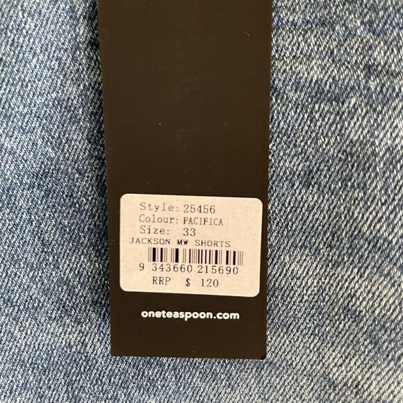 One Teaspoon Free People Jacksons Mid Waist Wide Leg Denim 90’s Shorts 33 NWT - Picture 8 of 13